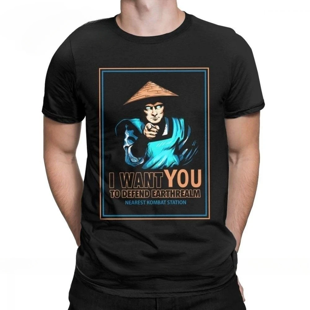 

Хлопковая одежда, отличный подарок, футболки, мужская футболка Raiden I Want You For Mortal Kombat Tees 11 Fighting Game