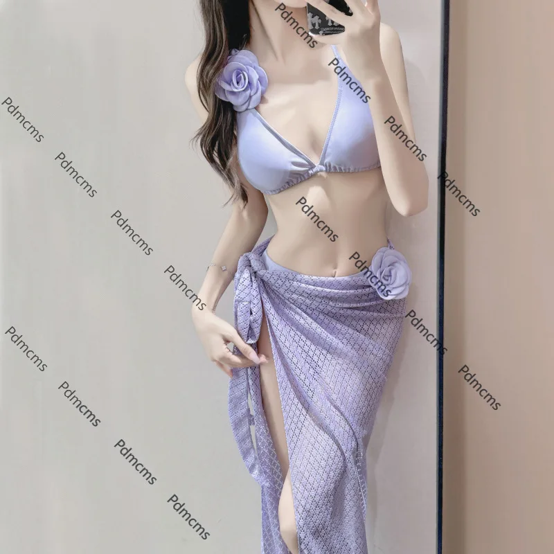 

2025 new bikini babes bikini seaside vacation photo hot spring split suspenders three-piece swimsuit women