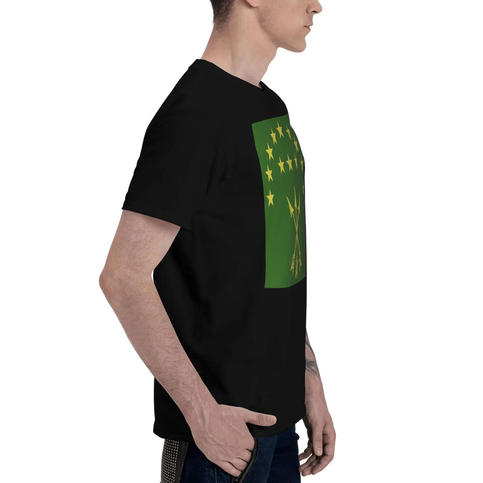 Adiga Flag Gift For Circassian Great Adygea Men T-Shirt Oversized T Shirts Men's O-Neck Cotton Tees Short Summer Male