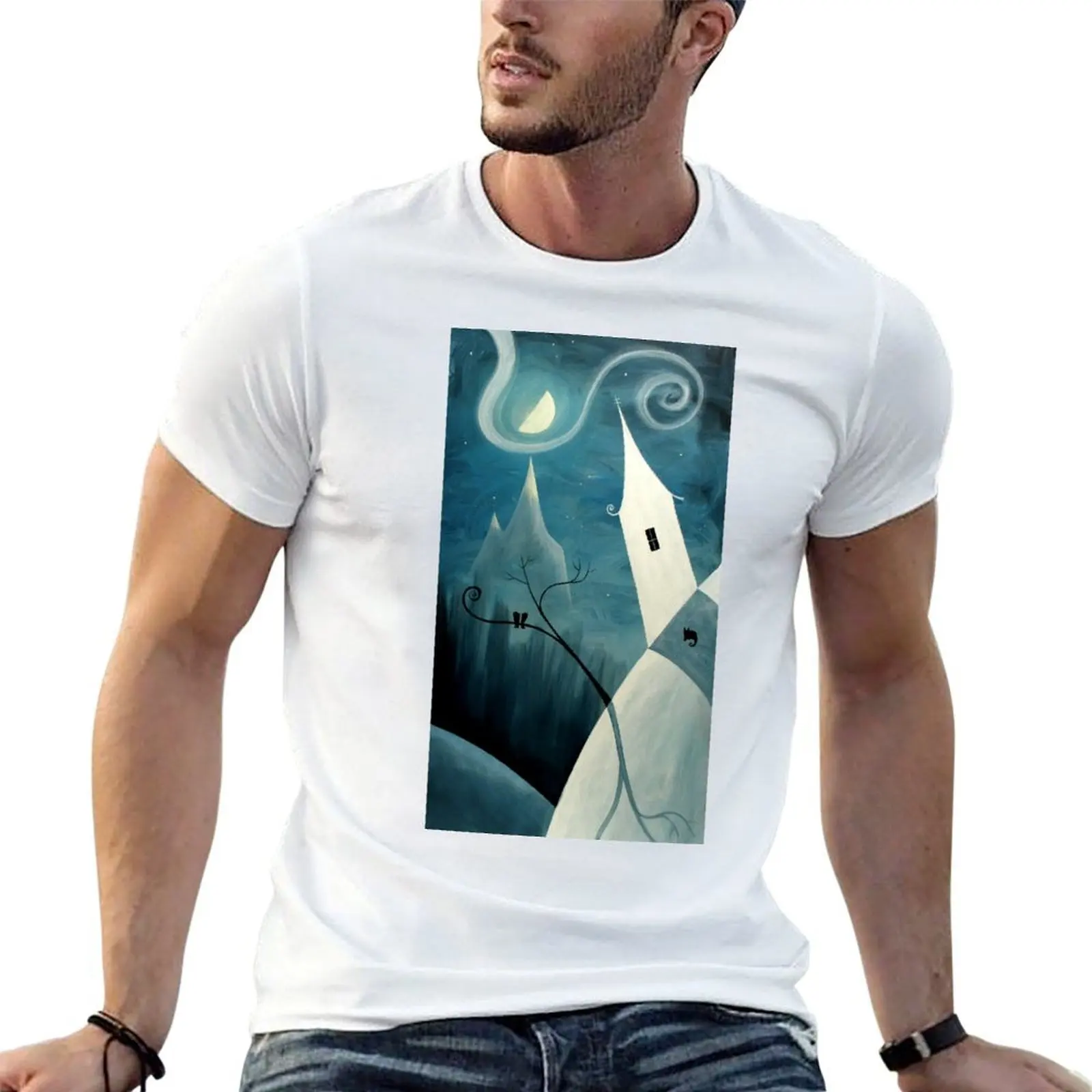 Winter House with Crows T-Shirt funny t shirts dark humor t shirt man casual cotton t shirt man T-shirt