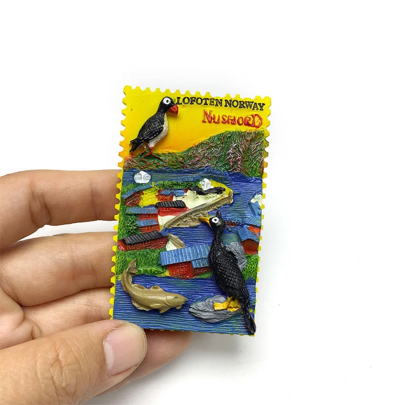 

Norway Lofoten Islands Nus Fjord Scenery Cultural and Creative Magnetic Refrigerator Magnet Travel Souvenirs Home Decorations