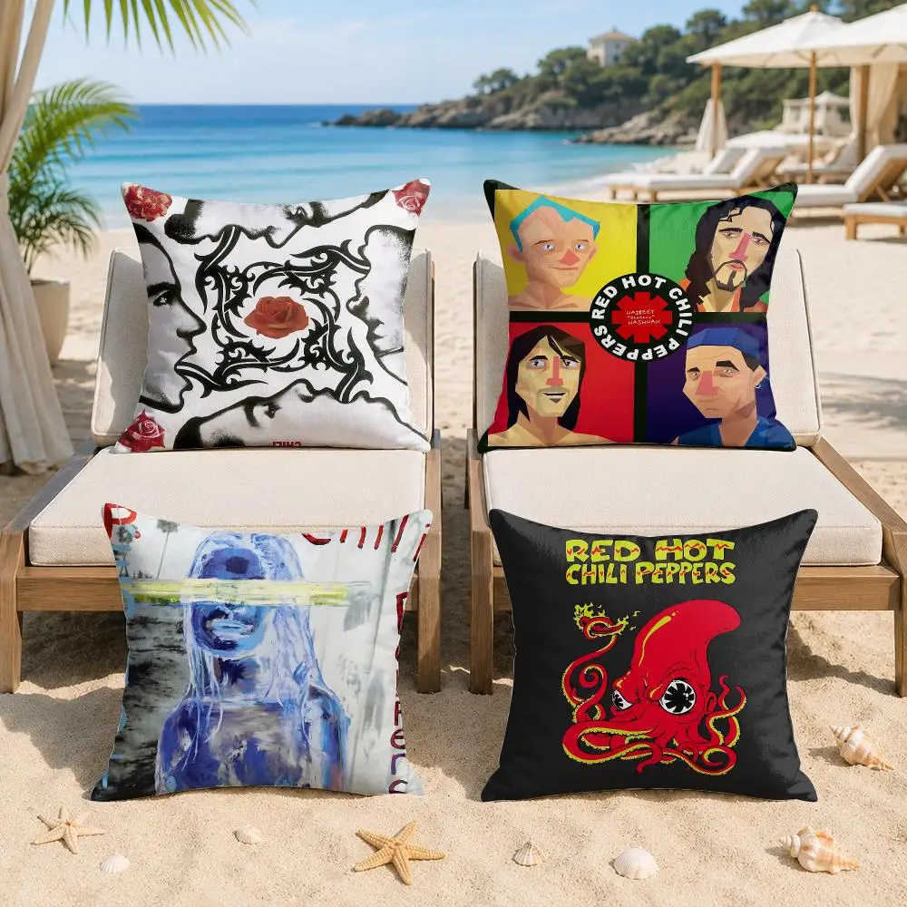 Red Hot C-Chili Peppers Cushion Cover Silky Short Plush Invisible Zipper Dustproof Sofa Pillow Case For Home Decor