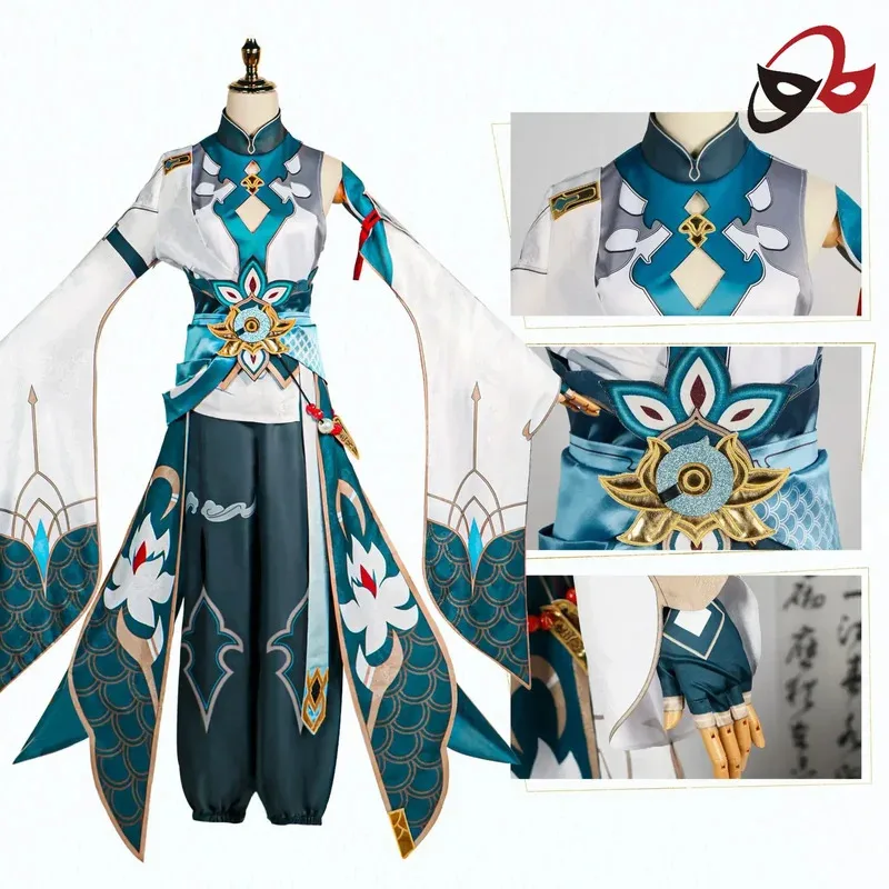 أزياء دان هنغ إمبيتور لونا التأثيرية هونكاي ستار رايل كرنفال زي موحد شعر مستعار أنيمي أزياء الهالوين لعبة النساء