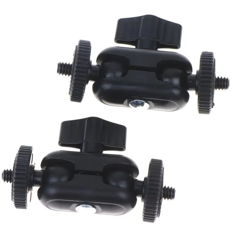 【C】Double Ball Heads Magic Arm With 15mm Ball 360° 1/4''Screw Extend Mount For Camera Monitor Video Light Mic Tripod