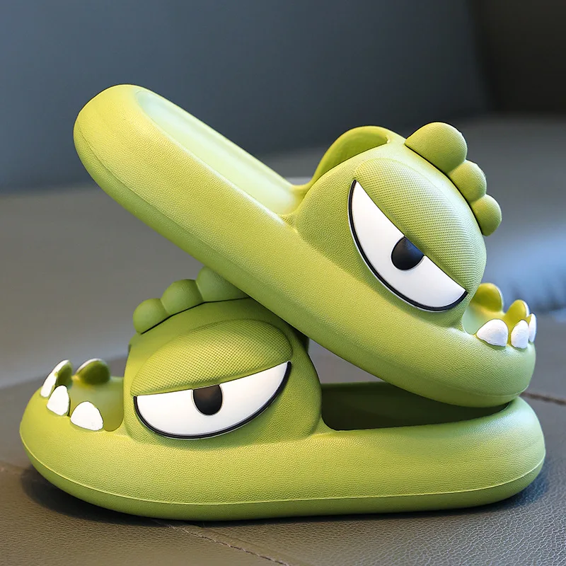 Gacimy-Zapatillas de dinosaurios para bebé, sandalias de dinosaurios de dibujos animados, antideslizantes, EVA, toboganes de baño para el hogar, novedad de 2024