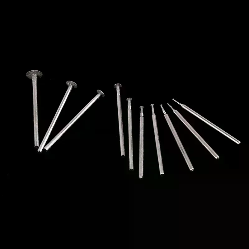 10PCS Grinding Bit Accessory Ultra-Thin T Head Shank Diamond Mounted Point Stone Jade Carve Polish Engrave Tool