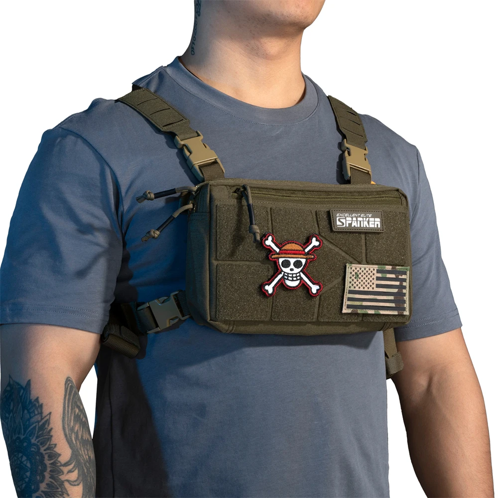 Taktische Brust Taschen Jagd Weste Outdoor Camping Schulter Rucksack Männer Motorrad Tasche Radfahren Klettern Bauch Fanny Pack Fahrrad – Detail 21