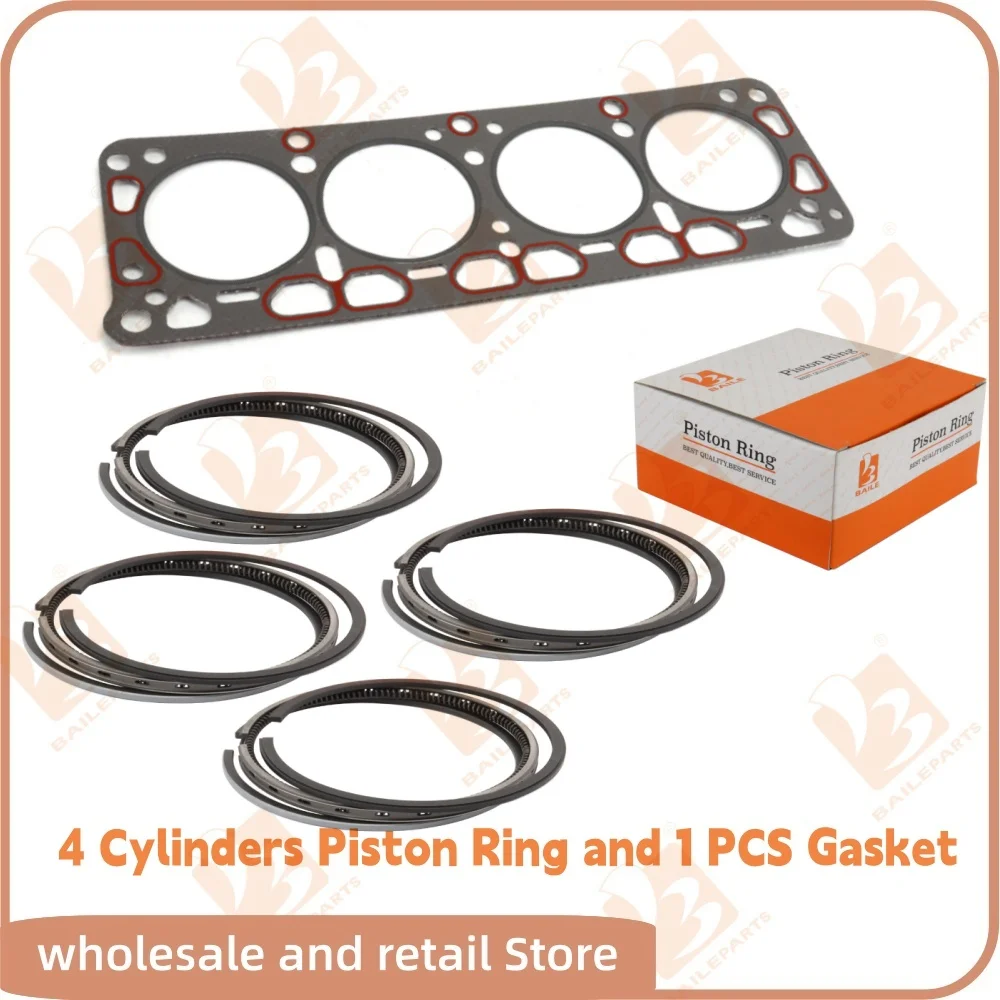 For Nissan H20-1 Engine 4 Cylinders Piston Ring 87.2*2+2.5+4mm Forklifts Engine Spare Parts Overhaul Rebuild Kit