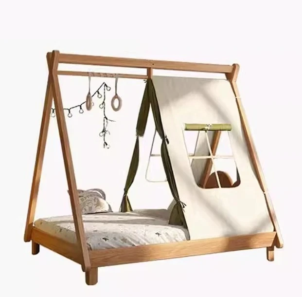 

Bedroom Play Tree House Bed Girl Small Bed Boy Wooden House Tent Swing Nordic Solid Wood Bed