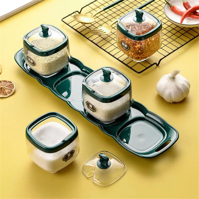 Household Seasoning Salt Bottle Multi-grid Spice Jars Pots Multi-compartment Kitchen Canister Sets Kitchen Accessories