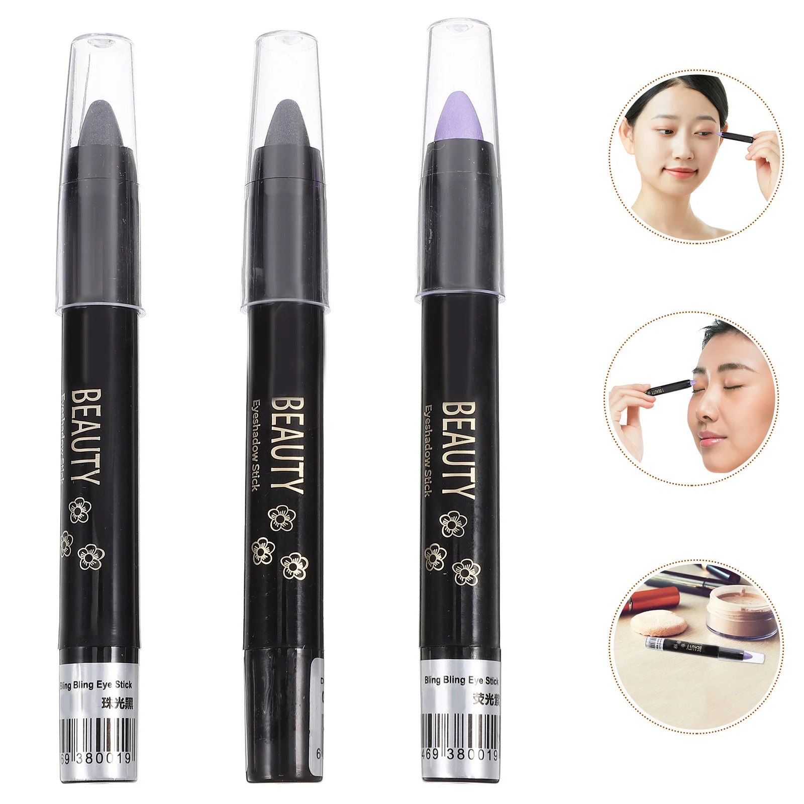 

3Pcs Eye Shadow Pen Set Natural Malleable Pencil Soft Waterproof Eyeshadow Pen Bright Shimmer for All Day Charm
