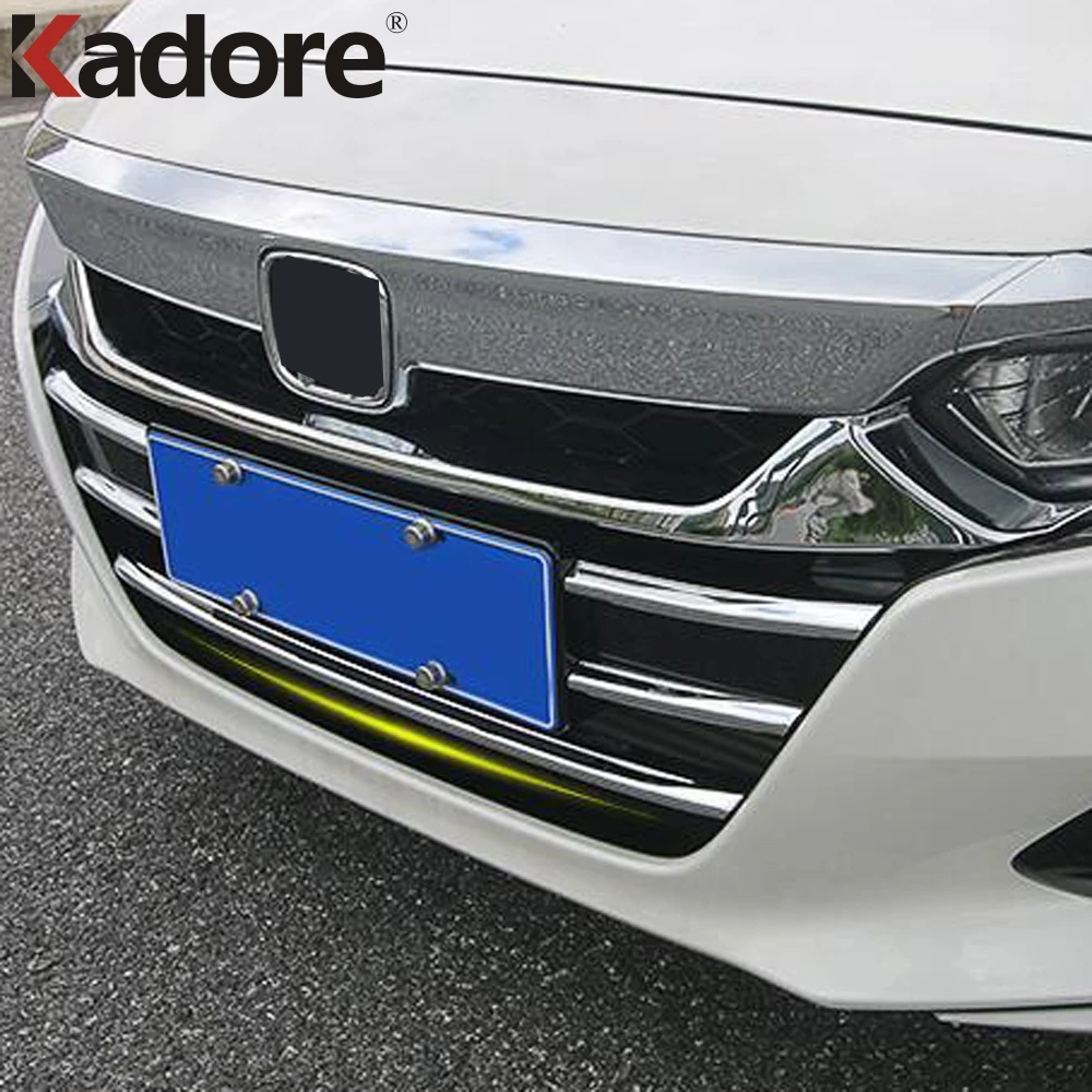 For Honda Accord 2018 2019 2020 10th Chrome Car Front Grille Cover Trim Molding Garnish Protector Sticker Exterior Accessories view 3