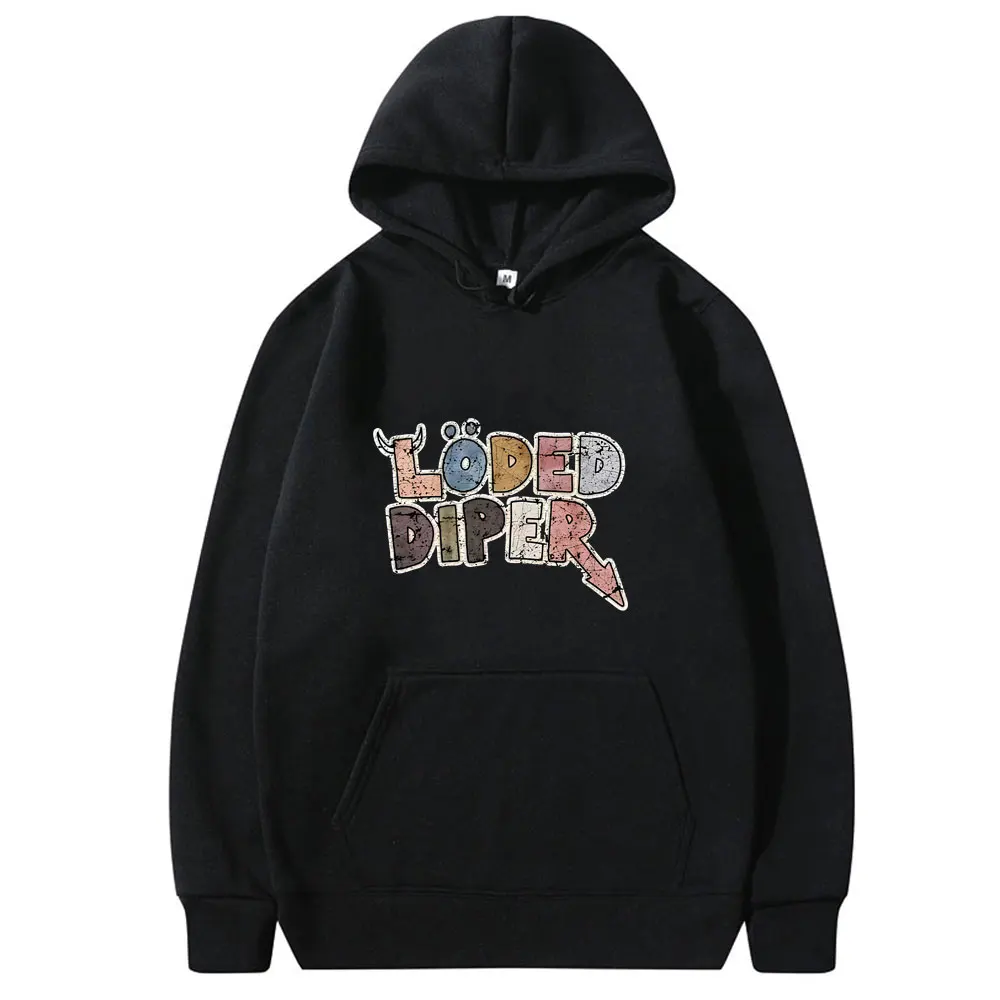 

Loded Diper Graphic Hoodie Men Women Casual Vintage Fleece Cotton Pullover Men's Rock Oversized Hoodies Male Fashion Streetwear