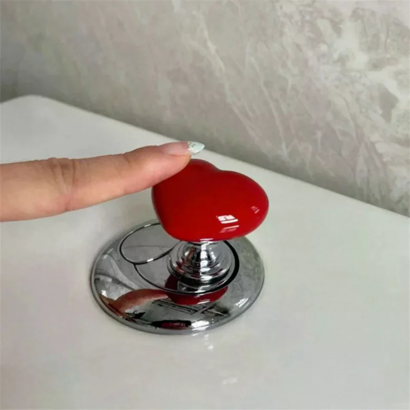 New Creative Love Toilet Press Toilet Flush Switch Tank Button Auxiliary Pump Cover Hand Pressure Accessories Bathroom Supplies