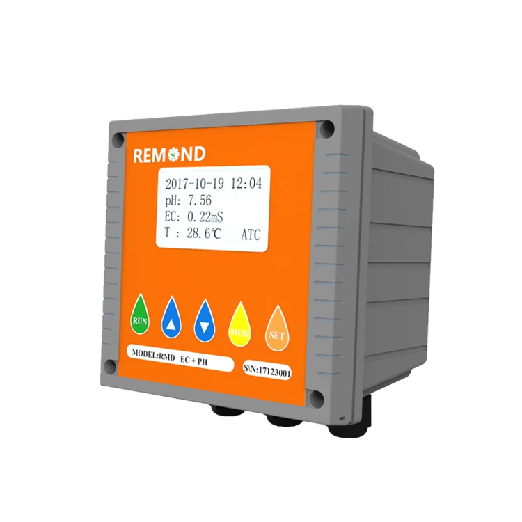 Direct Sales Industrial Online Water Analyzer 2-in-1 PH/EC Sensor Meter Controller OEM REMOND RMD-HE 0-14pH Range 1.0%FS