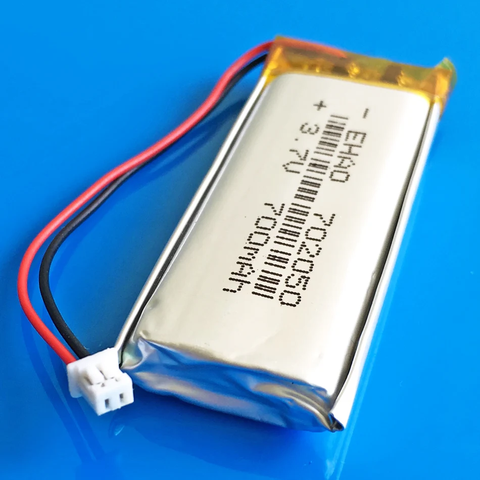 3.7V 700mAh Rechargeable Lipo Battery JST 1.25 Polymer Lithium Cells 702050 For MP3 MP4 GPS DVD Bluetooth Recorder E-book Camera