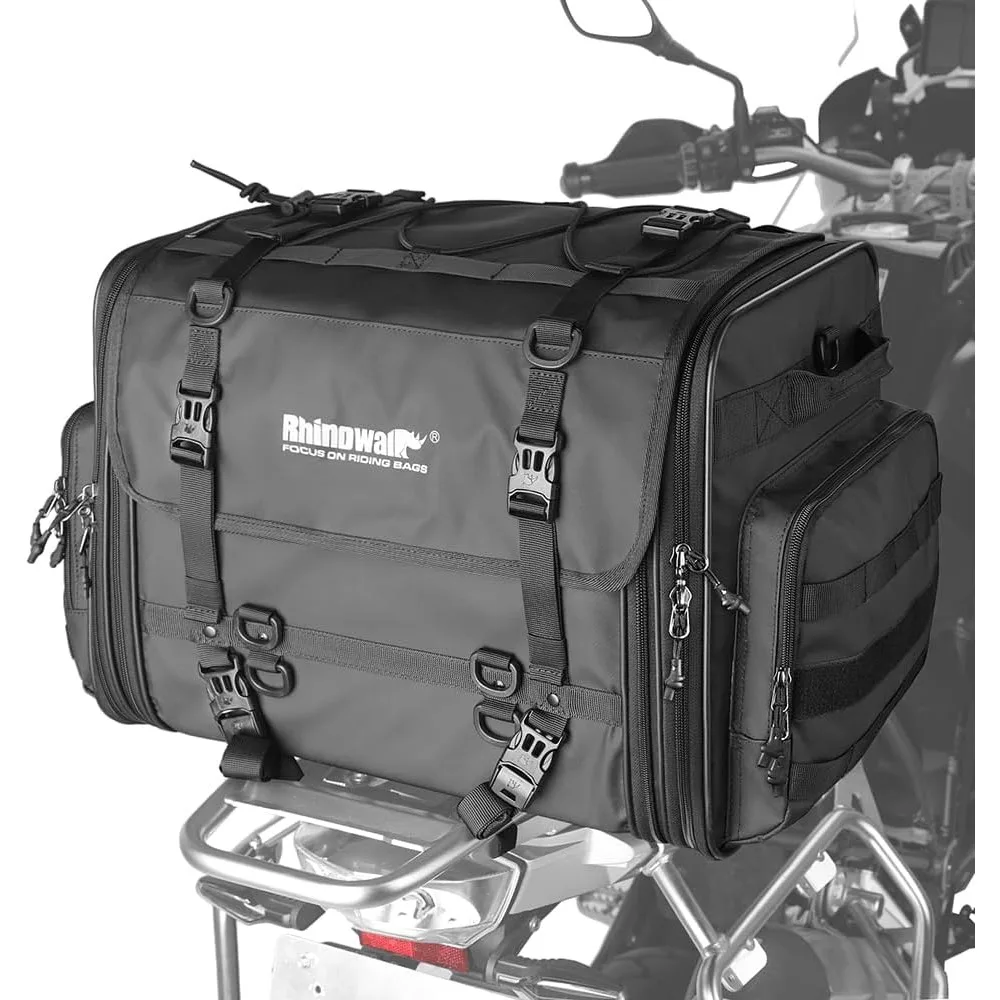 

Мотоциклетная седельная сумка, мотоциклетная хвостовая сумка, водонепроницаемая расширяемая сумка-корзина, дорожный багаж, 80 л (черный)