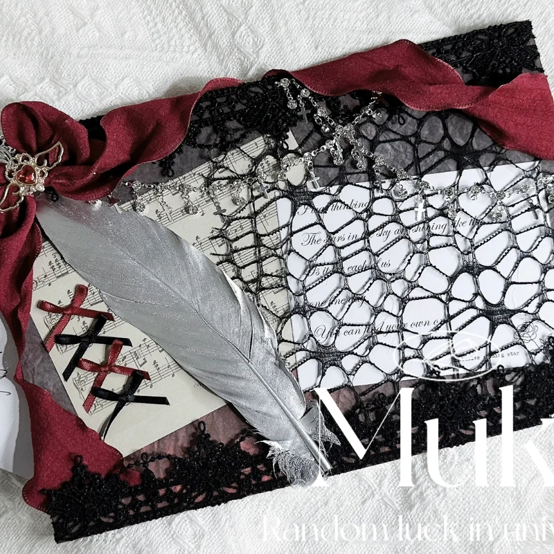 

Готическая черная, красная кружевная лента, вставка, доска ручной работы, роскошный значок для косплея, доска для показа товаров, держатель для карт, декоративный