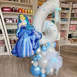 41pcs Disney Princess Cinderella Balloon Column 40 Inch Number Foil Balloons Girl Birthday Party Decoration Baby Shower Supplies