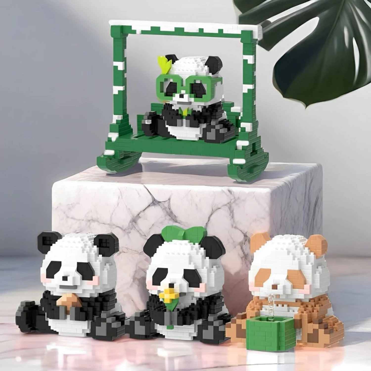 

Mini Building Block Sets Cute Panda Building Blocks Swing Building Toy for Kids 6 7 8 9 10+ Teens Adult 3D Animal Blocks Toy