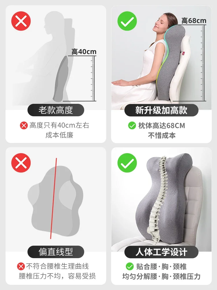 Back cushion office lumbar support sedentary back cushion seat back cushion heightening pillow pregnant woman siesta