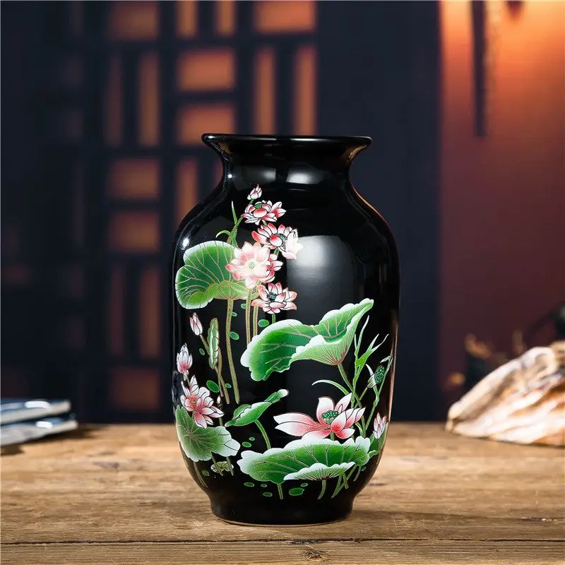 Jingdezhen Ceramic Vase Chinese Classic Porcelain Flower Pot+Base Figurines Home Furnishing Table Ornaments Crafts Decor Items - Image 2