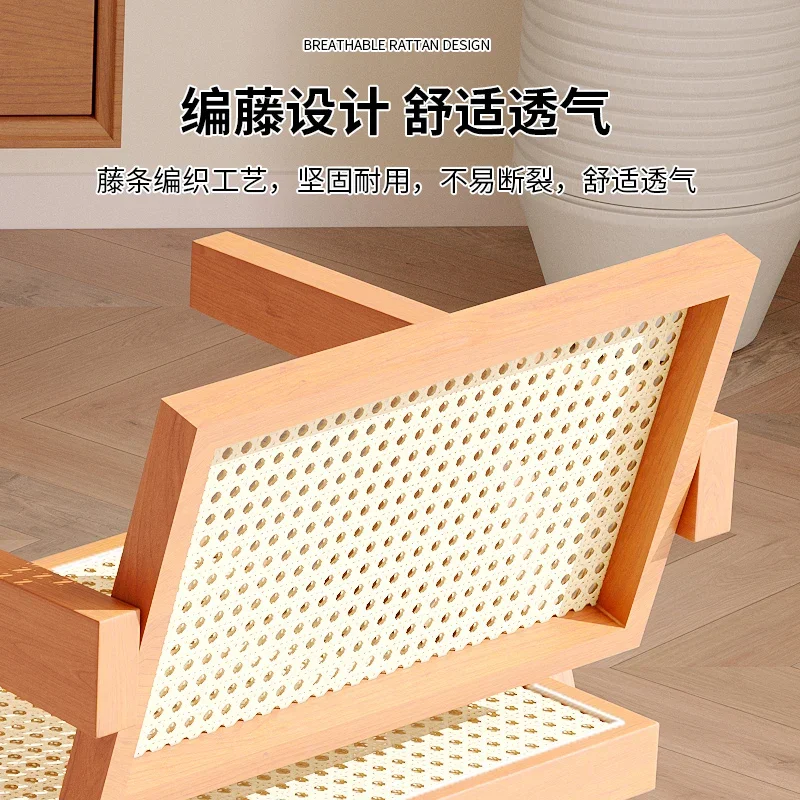 Чандигарх Обеденный стол из массива дерева Бытовой обеденный стол из ротанга орехового дерева и спинка B & B wabi-**** Wind Comm