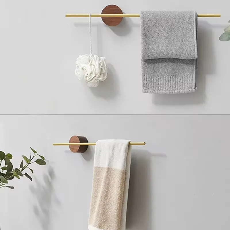 40/50cm Towel Rack Towel Hanger Bath Towel Holder Wood Wall Hanging Towel Bar Bathroom Shelf Kitchen Storage RacK Home Accessory