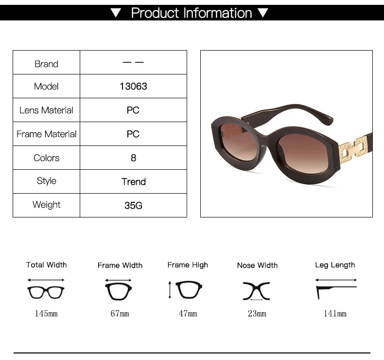 Vintage Ovale Sonnenbrille Frauen Marke Designer Brille Frauen/Männer Cateye Retro Brillen Frauen Vintage Lentes – Detail 6