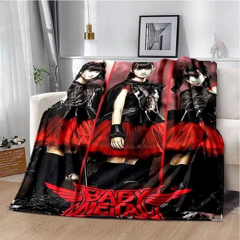 BABYMETAL Combination 3d printed blanket children warm blanket flannel soft and comfortable home travel blanket birthday gift