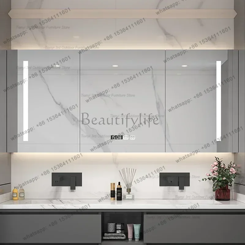 

Bathroom Smart Mirror Cabinet Wall-mounted Fog-removing Makeup Mirror Storage Shelf Furniture Arredo Bagno