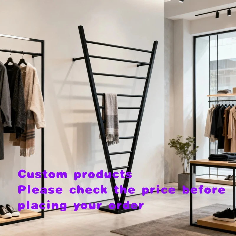Expositor de tela para ropa de hierro personalizado, estante de exhibición montado en la pared, estante de almacenamiento de tela multicapa para bufandas, colgador de bufandas