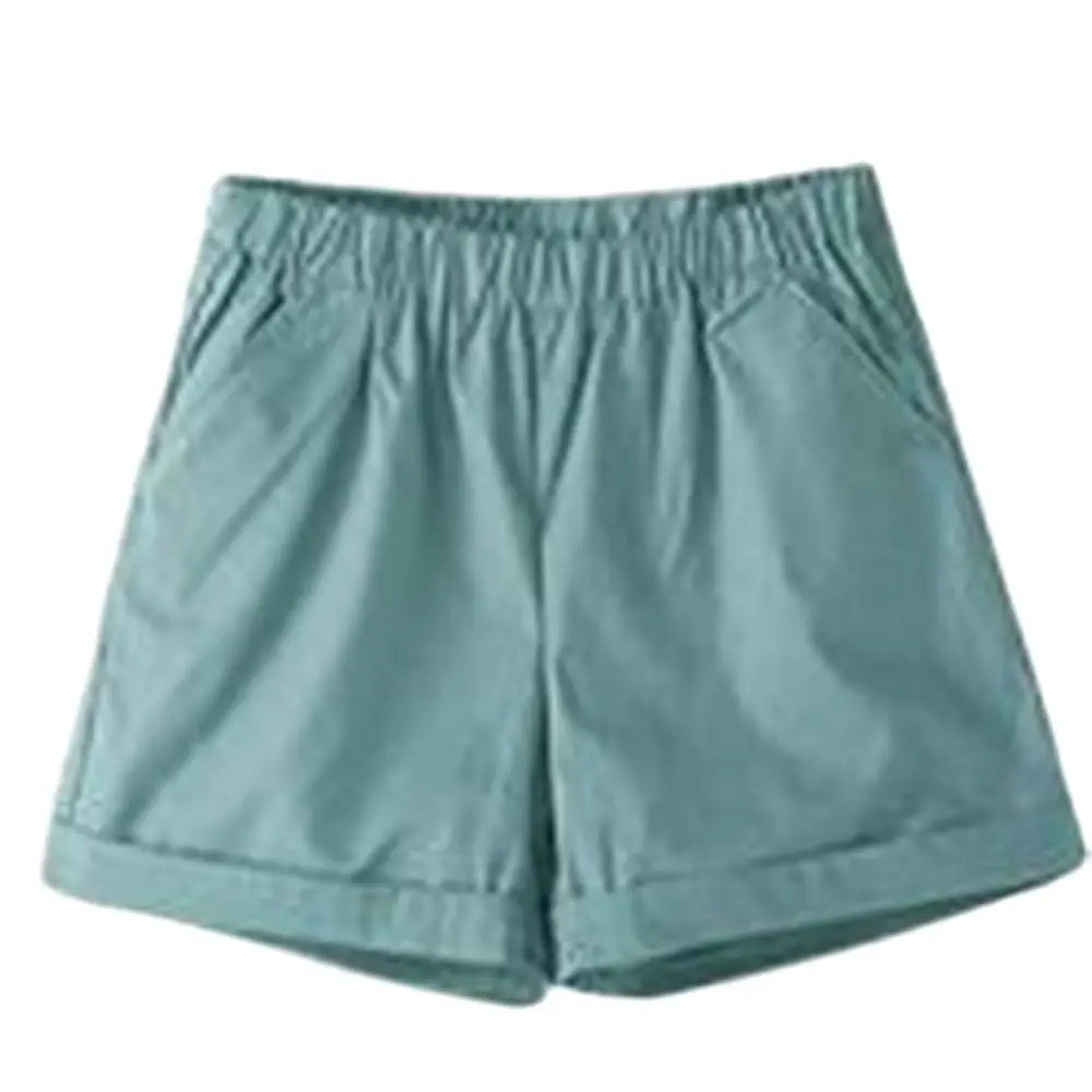 Straight Casual Short Trousers for Female 100% Cotton Monochromatic Candy Color Hot Pants New Summer 4XL 2024