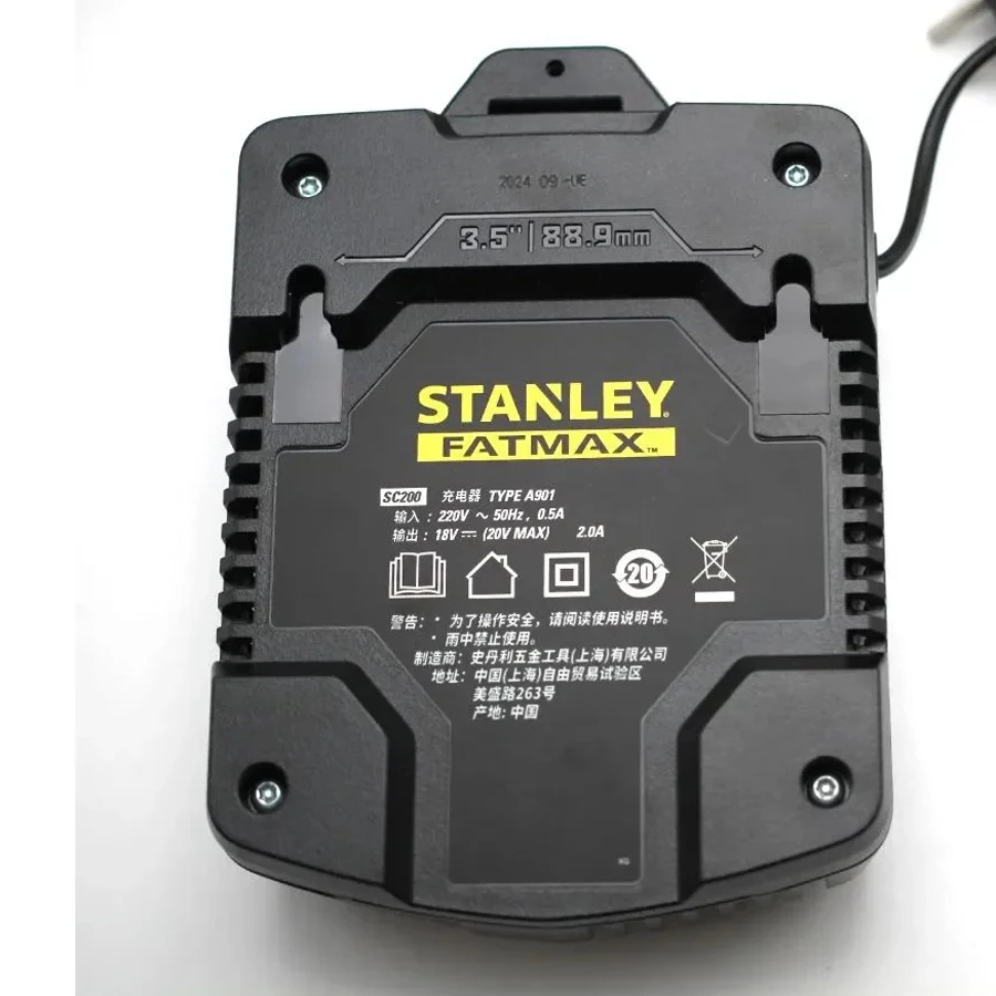 STANLEY SC200 pengisi daya baterai Lithium, aksesori alat listrik adaptor multifungsi 20V Max 2A asli