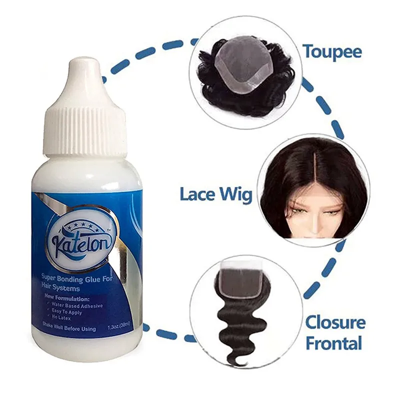 Wig Glue For Lace Front Waterproof Front Lace Wig Glue Invisible Adhesives Katelon Hair Glue For Lace Wigs & Toupee 38Ml