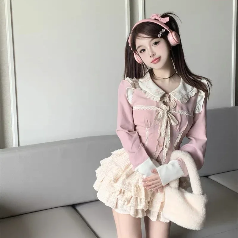 Y2k تي شيرت حريمي نحيف على الطراز الكوري كل مباراة حلوة بناتي تلميذة موضة مصممة Blusas لطيف Harajuku العطاء Ins