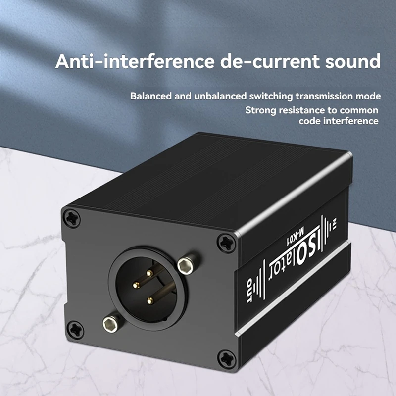 Dual Channel 6.5 XLR Mixer Balanced Audio Signal Isolator Eliminates Current Noise Audio Signal Isolator Audio System-ABAM