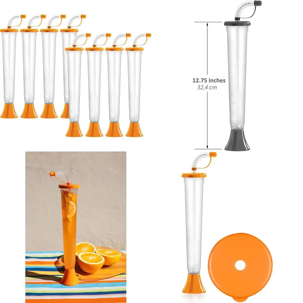 

Набор из 5 оранжевых чашек для вечеринок на 14 унций для Маргарита, холодных напитков и детских праздников.