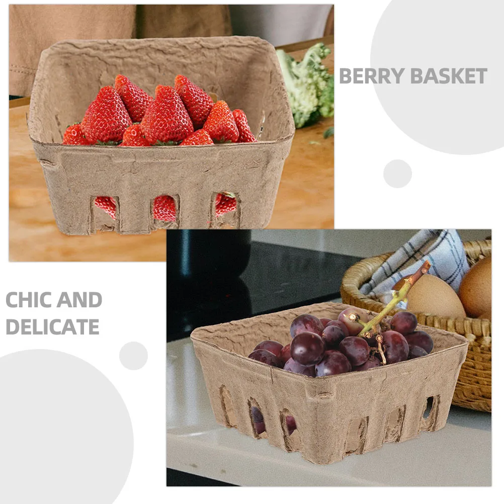 10pcs Fruit Tray Berry Household Container Kitchen Paper Corrugated Lightweight Strawberries Blueberries Grapes Storage Trays