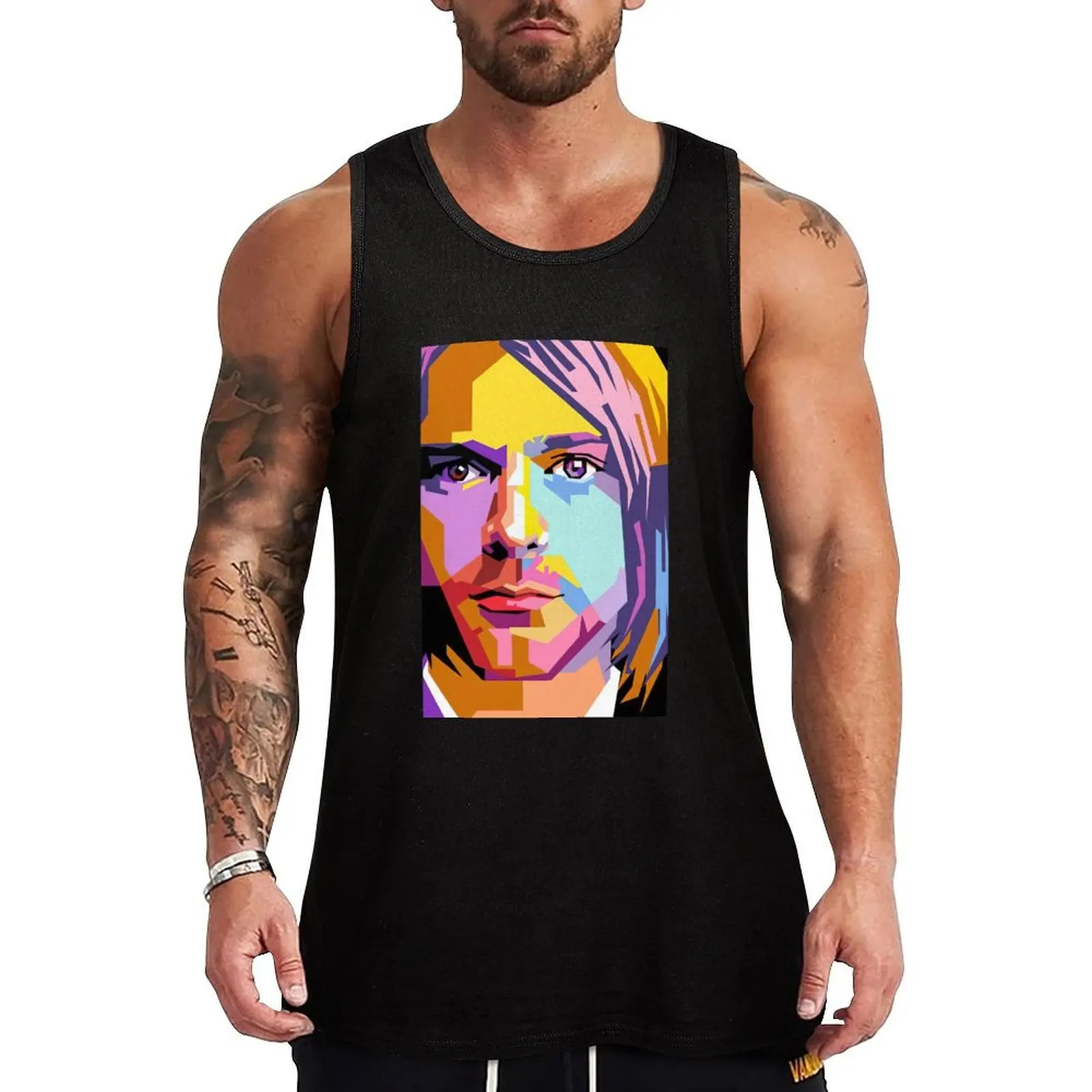 kurt-cobain-pop-art-ahmad-nusyirwan Tank Top Street Style Tank Top Casual Urban Sleeveless Top