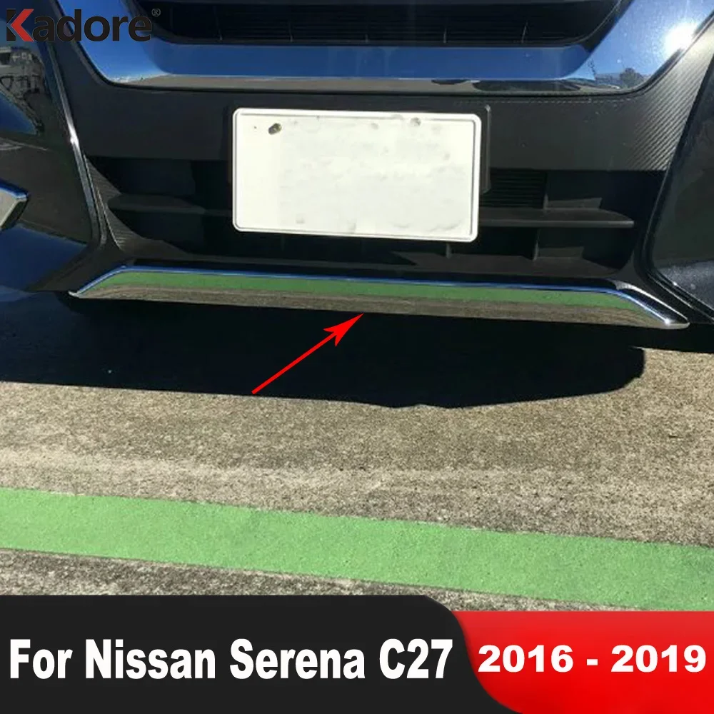 

Накладка на нижнюю часть переднего бампера для Nissan Serena C27 2016-2019, хромированная, для нижней решетки радиатора, молдинг, аксессуары
