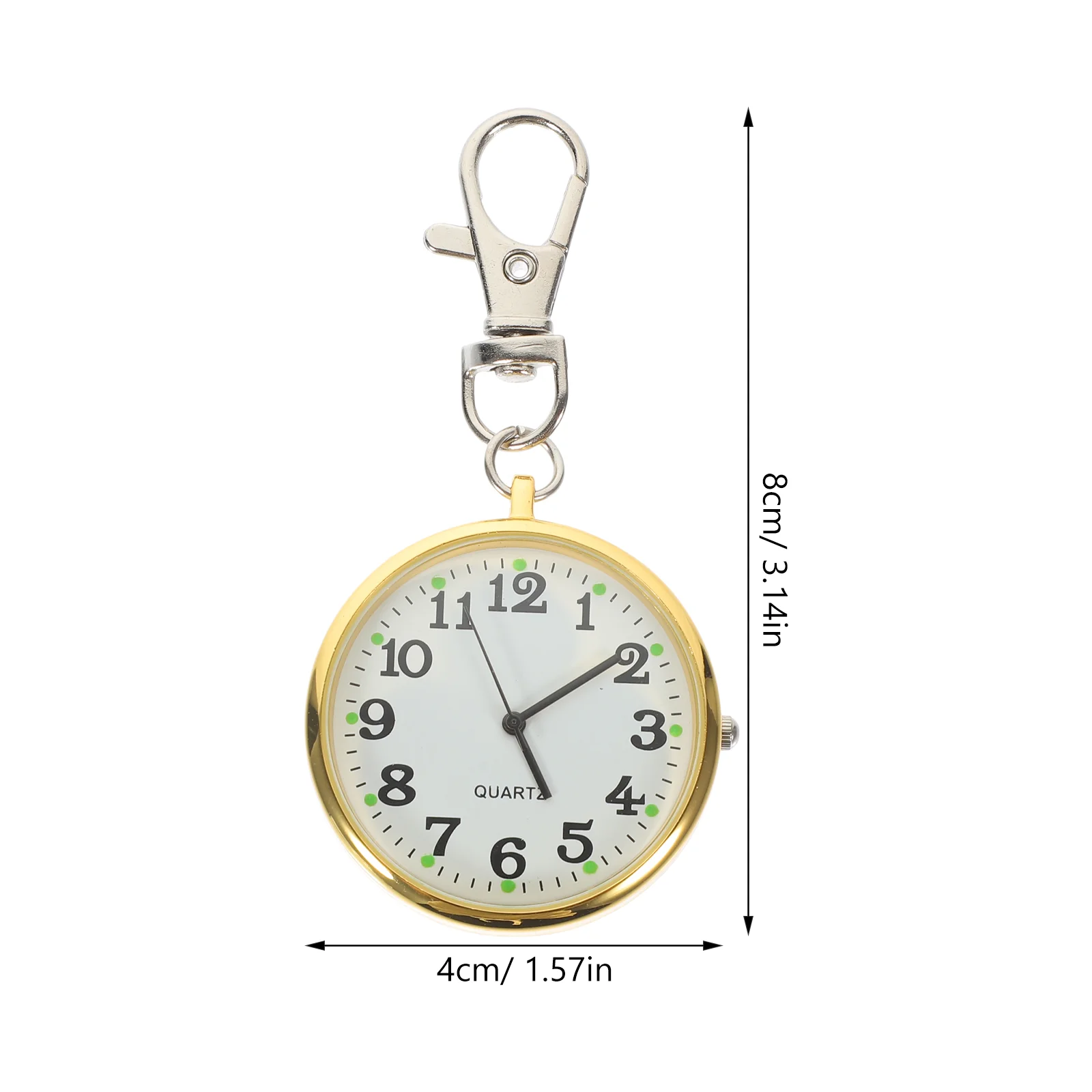 Relojes digitales llavero de bolsillo accesorio de enfermería llavero de cuarzo Clip chica 8X4CM aleación dorada colgante de enfermera hombre