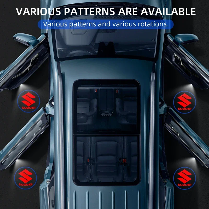 

Led Car Door Light Accessories Auto Logo Laser Welcome Lamps car sticker For Suzuki JIMNY Grand vitara Sx4 swift Alto