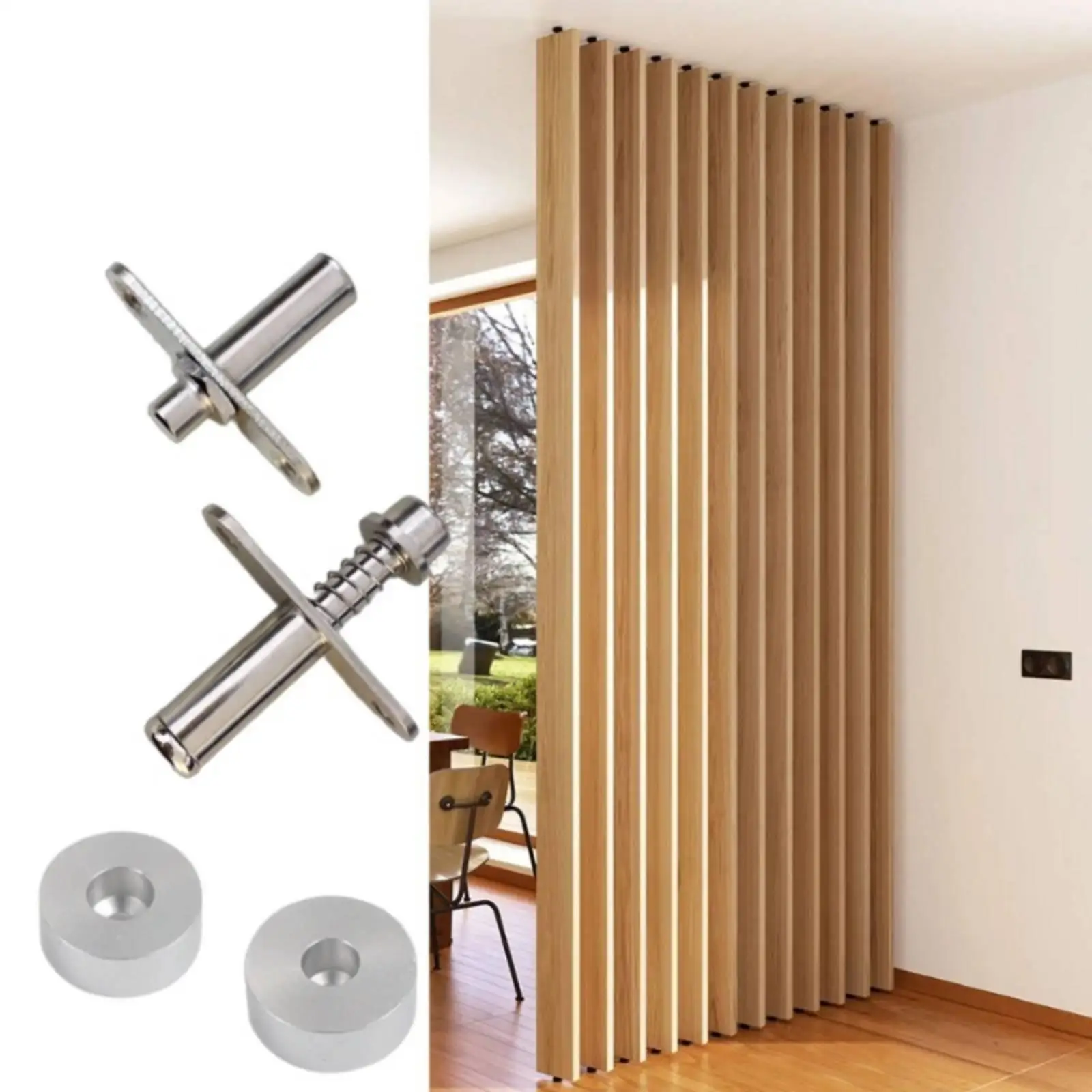 Rotating Hinge Hardware Assembly Space-Saving Cylindrical Hinge Hardware Set Slim for Interior Partition Projects