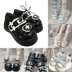 Y2K Lolita Shoes Sponge Cake Shoes Kawaii Girl Dopamine Disease Love Band Aid Round Head Strap Cosplay Sweet Sponge Cake Shoes