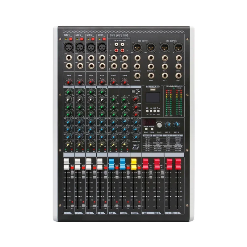 New Arrival Professional Digital Mixing Console Audio Interface 8 Channel Pro Sound Dj Powered Mixer For Studio Stage