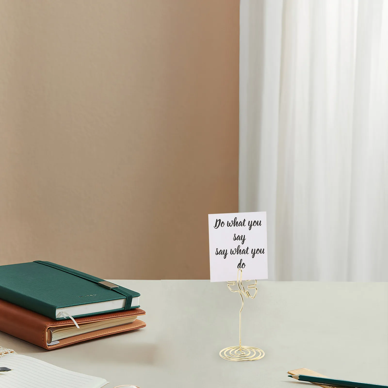 8 Pcs Business Card Holder Metal Monstera Desk Accessories Wedding Supplies Table Number Memo Paper Clips Reusable Decorations