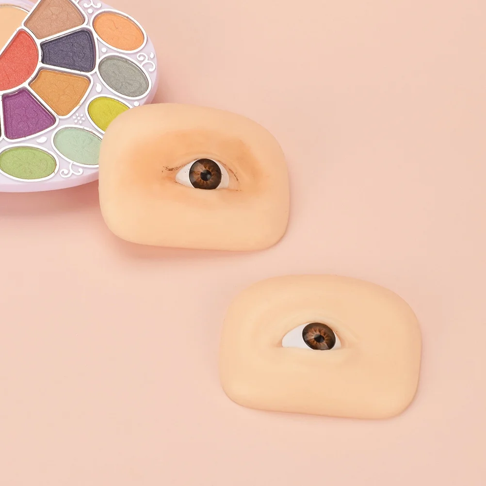 

1 set Professional Makeup Skin Practice Eye Fake Training Board Eyeshadow Portable Silicone Artificial Reusable