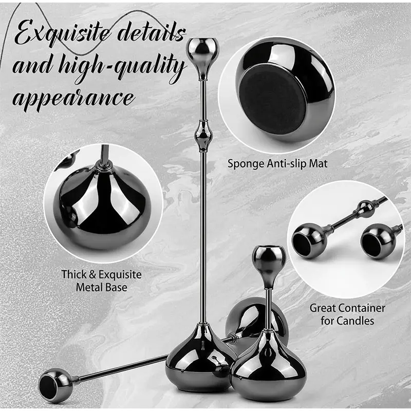 

Drop Candle Holder Luxury Silver Metal Candlestick Romantic Art Craft Table Decoration For Home Dining Wedding Photography Props