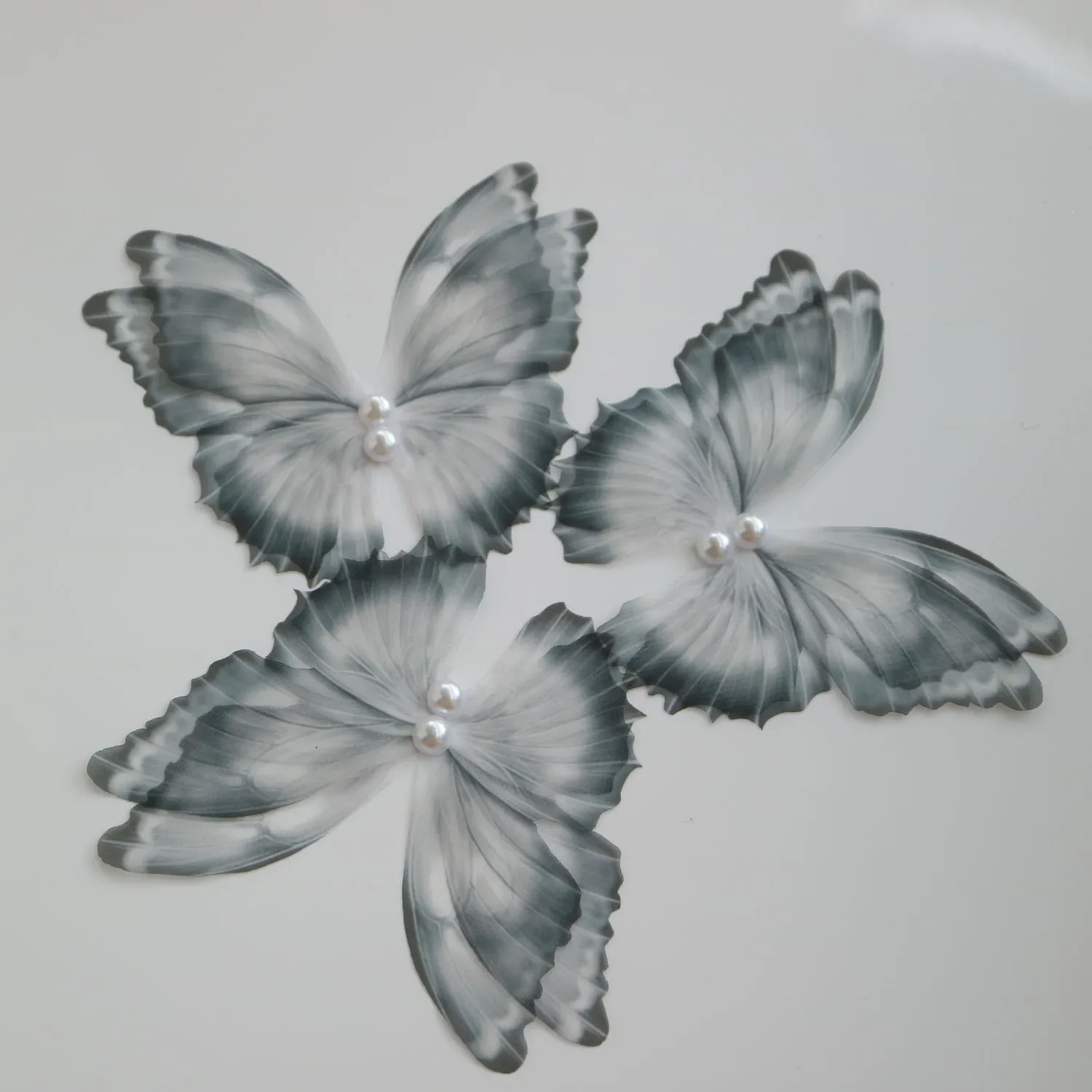 6pc DIY fashion organza butterfly Patches for clothing Embroidery patches  bags decorative parches applique sewing craft